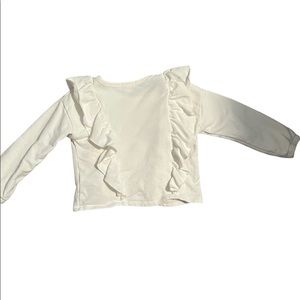 Crewcuts white ruffle sweatshirt